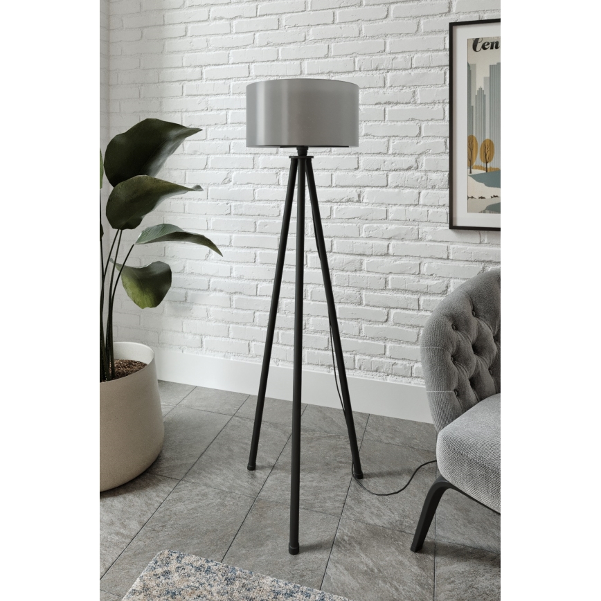 Lampa stojąca AYD 1xE27/40W/230V czarna/szara