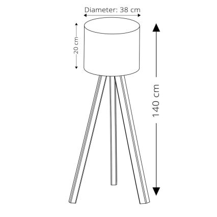 Lampa stojąca AYD 1xE27/40W/230V niebieska/beżowa