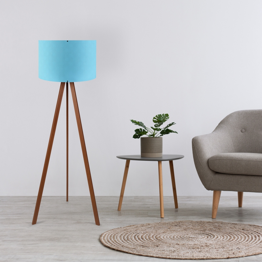 Lampa stojąca AYD 1xE27/40W/230V niebieska/brązowa