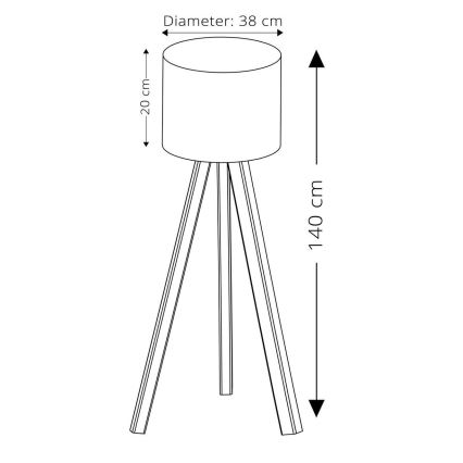 Lampa stojąca AYD 1xE27/40W/230V niebieska/brązowa