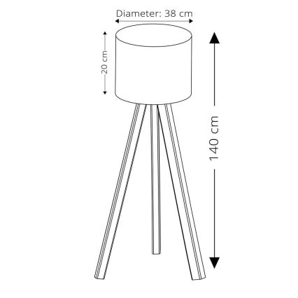 Lampa stojąca AYD 1xE27/40W/230V różowa/beżowa