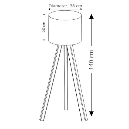 Lampa stojąca AYD 1xE27/40W/230V różowa/brązowa