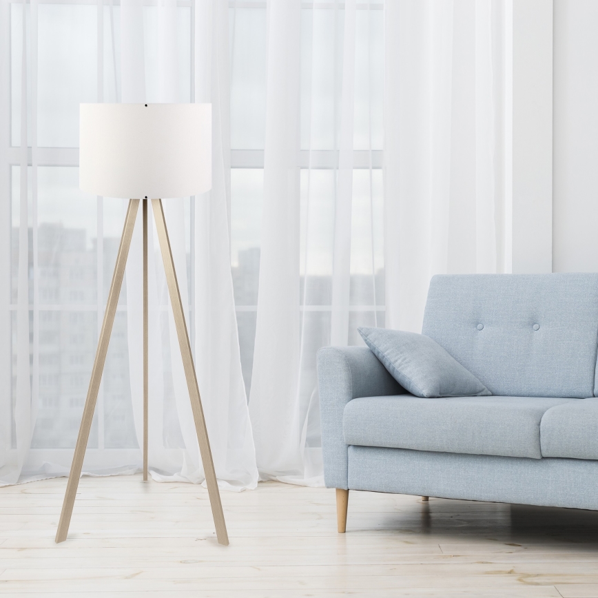 Lampa stojąca AYD 1xE27/60W/230V biała/beżowa