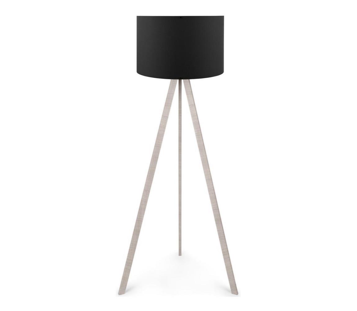 Lampa stojąca AYD 1xE27/60W/230V czarna/beżowa