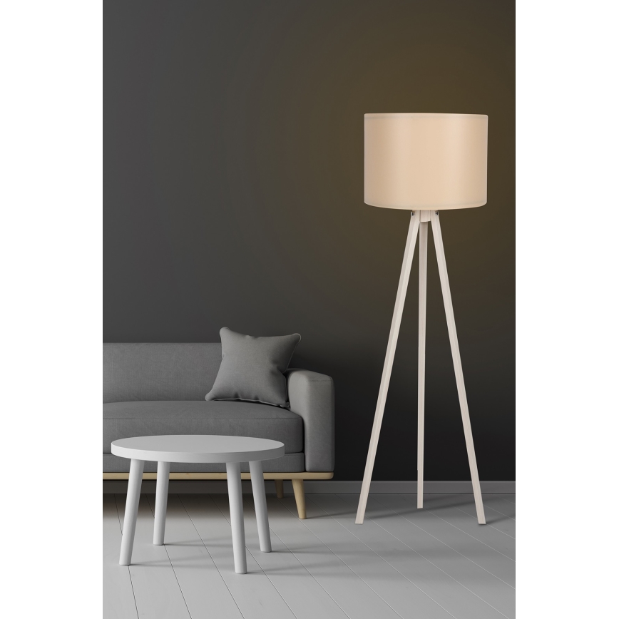 Lampa stojąca AYD 1xE27/60W/230V kremowa/beżowa