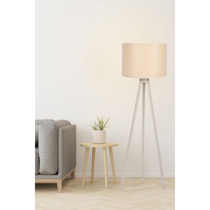 Lampa stojąca AYD 1xE27/60W/230V kremowa/beżowa