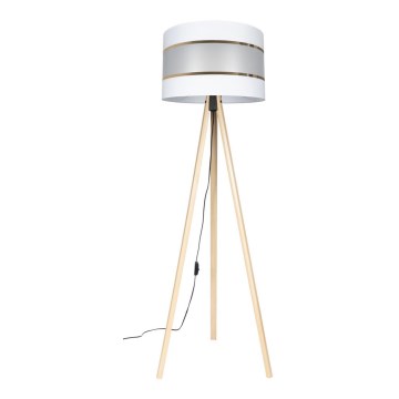 Lampa stojąca CORAL 1xE27/60W/230V beżowa/biała/złota