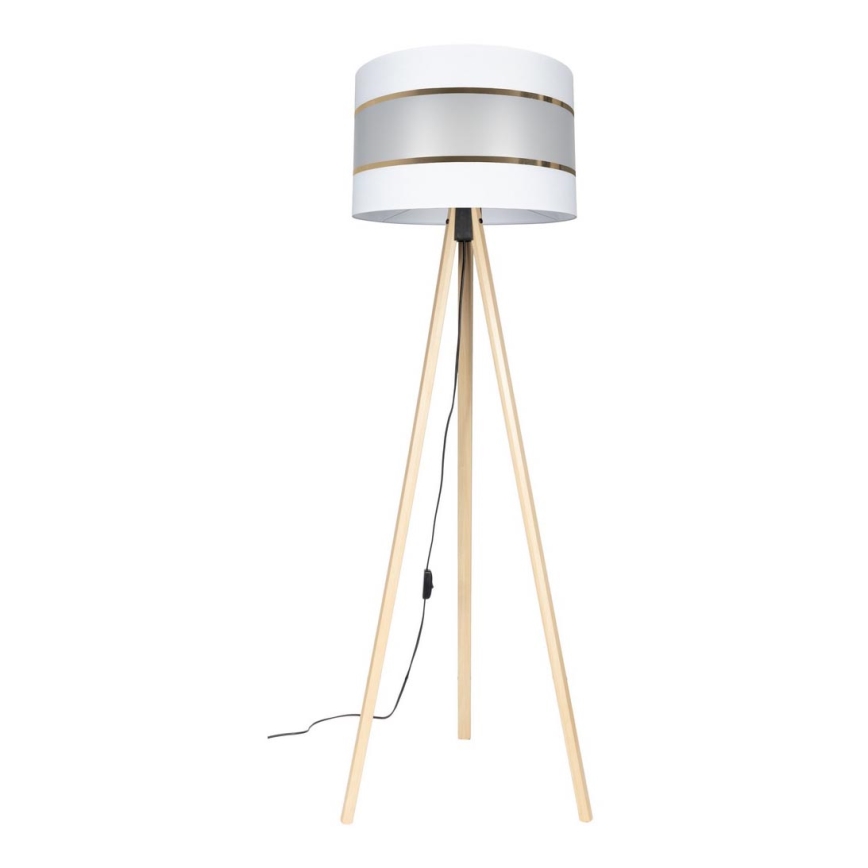 Lampa stojąca CORAL 1xE27/60W/230V beżowa/biała/złota