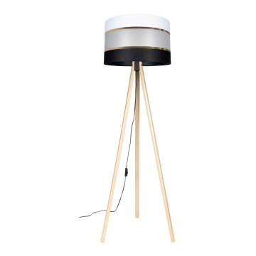 Lampa stojąca CORAL 1xE27/60W/230V beżowa/czarna/biała/złota
