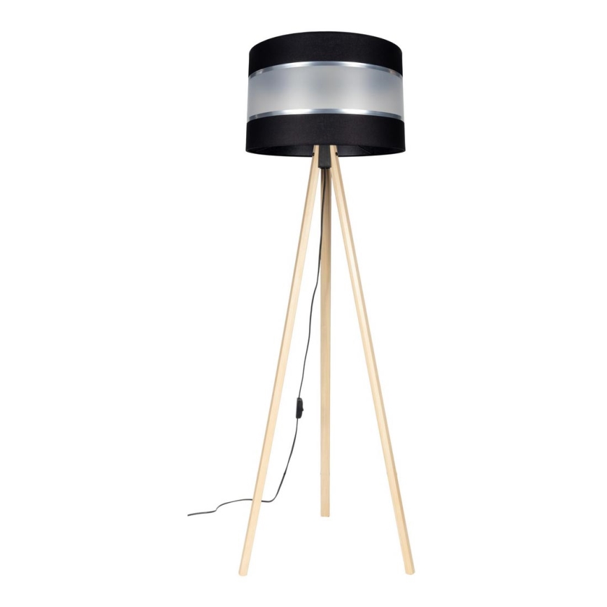 Lampa stojąca CORAL 1xE27/60W/230V beżowa/czarna/matowy chrom