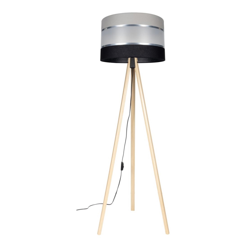 Lampa stojąca CORAL 1xE27/60W/230V beżowa/czarna/szara/matowy chrom
