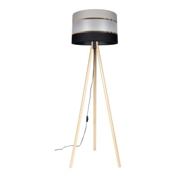 Lampa stojąca CORAL 1xE27/60W/230V beżowa/czarna/szara/złota