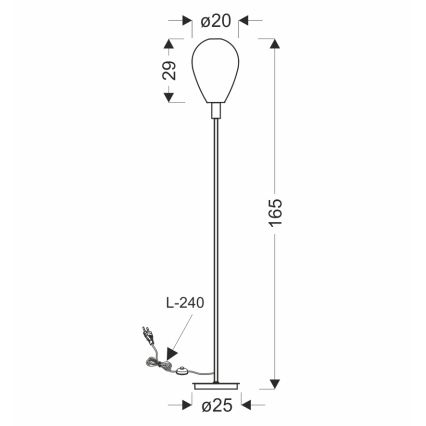 Lampa stojąca DENSO 1xG9/5W/230V czarny chrom