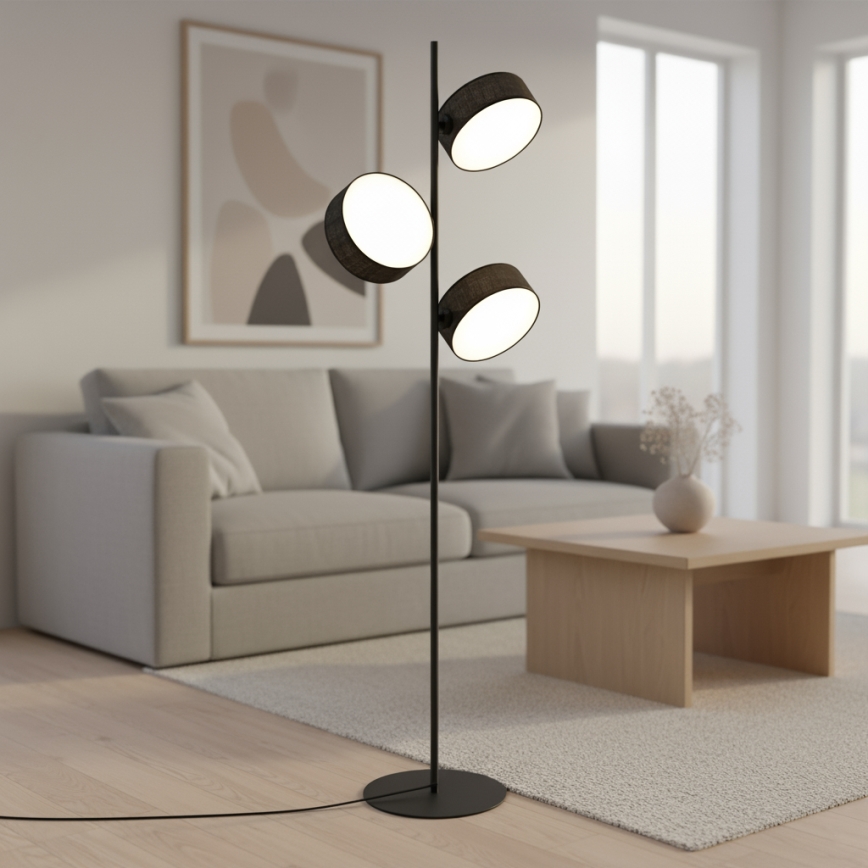 Lampa stojąca DRUMZ 3xE14/10W/230V czarna