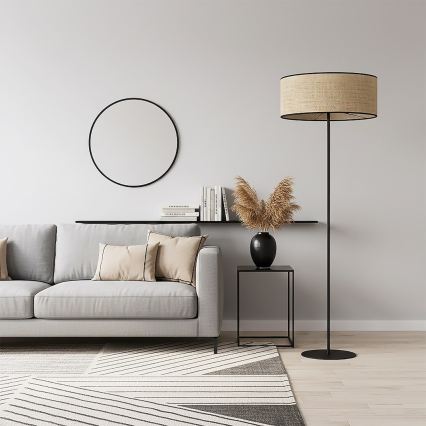 Lampa stojąca ECO 1xE27/15W/230V beżowa/rattan