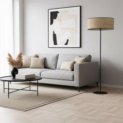 Lampa stojąca ECO 1xE27/15W/230V beżowa/rattan