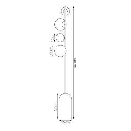 Lampa stojąca ETNO 4xG9/8W/230V czarna