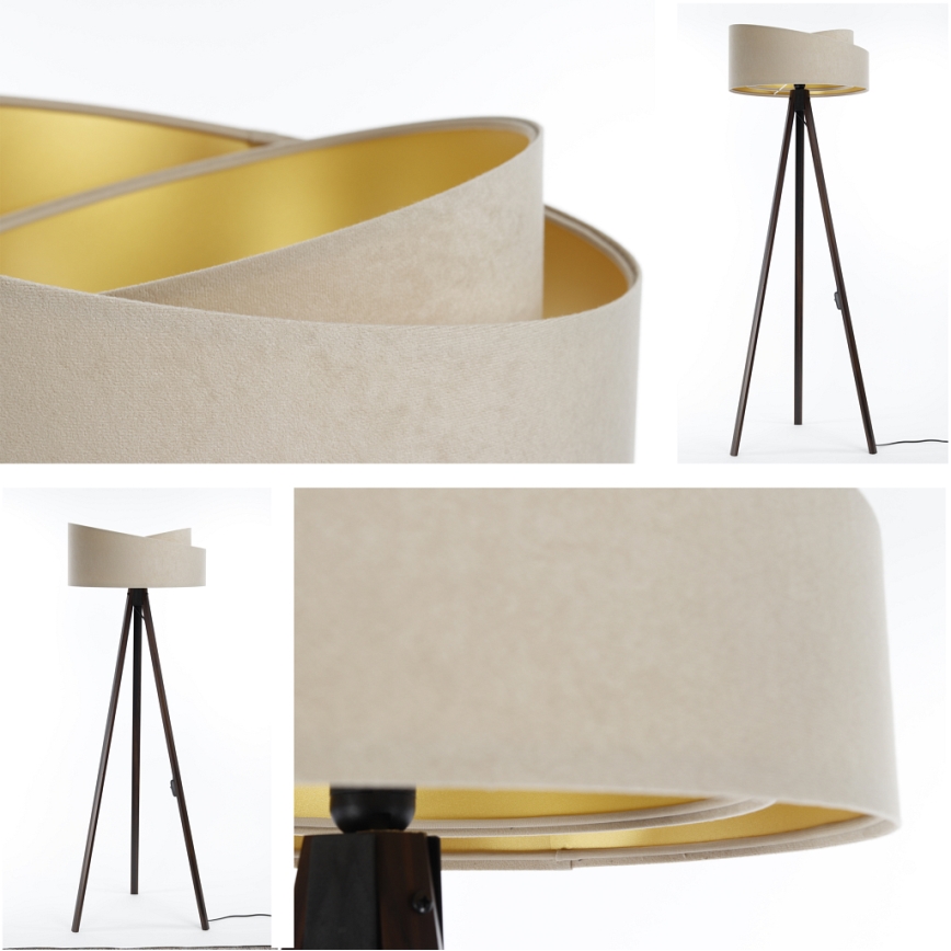 Lampa stojąca GALAXY 1xE27/60W/230V beżowa/wenge