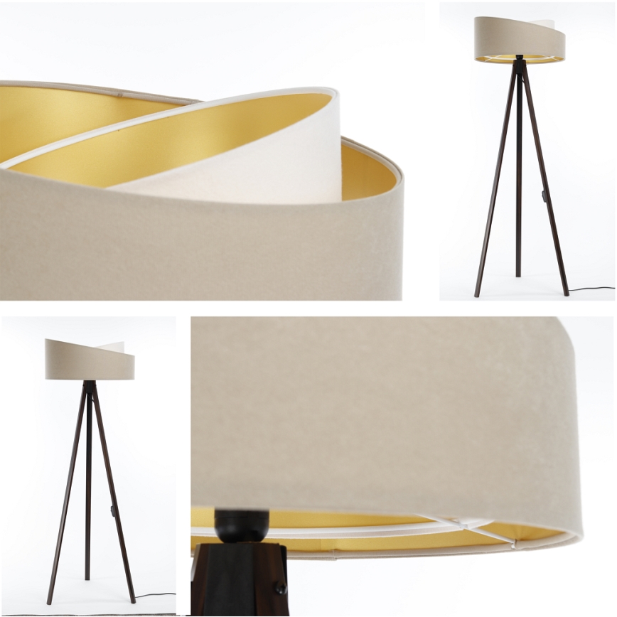 Lampa stojąca GALAXY 1xE27/60W/230V beżowa/wenge
