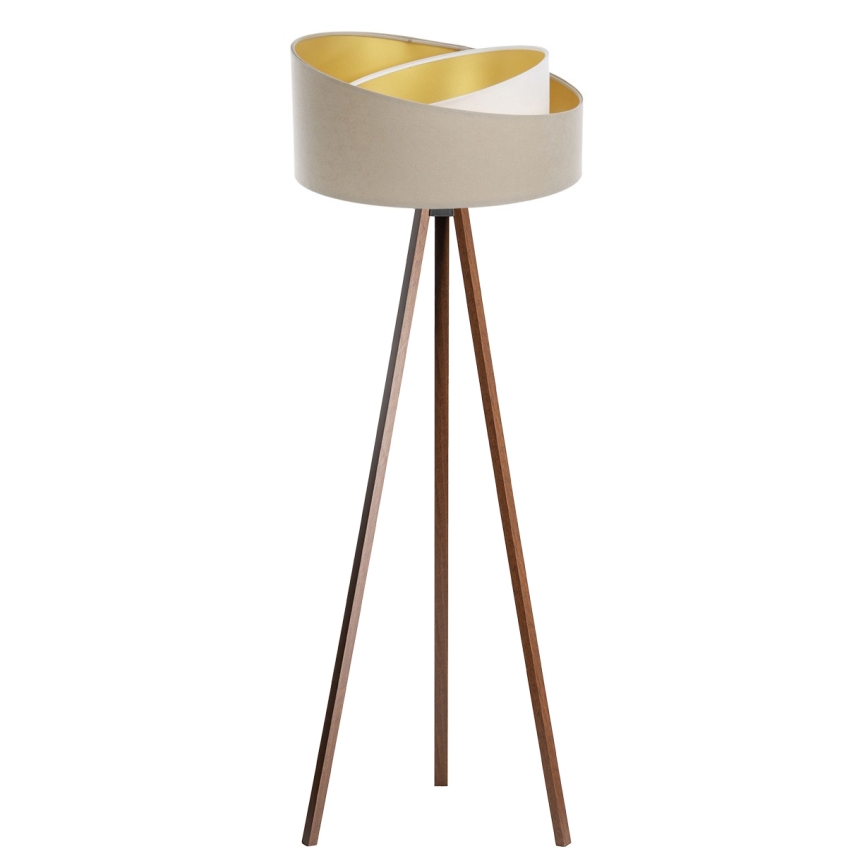 Lampa stojąca GALAXY 1xE27/60W/230V beżowa/wenge