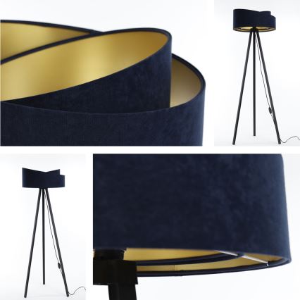 Lampa stojąca GALAXY 1xE27/60W/230V niebieska/wenge