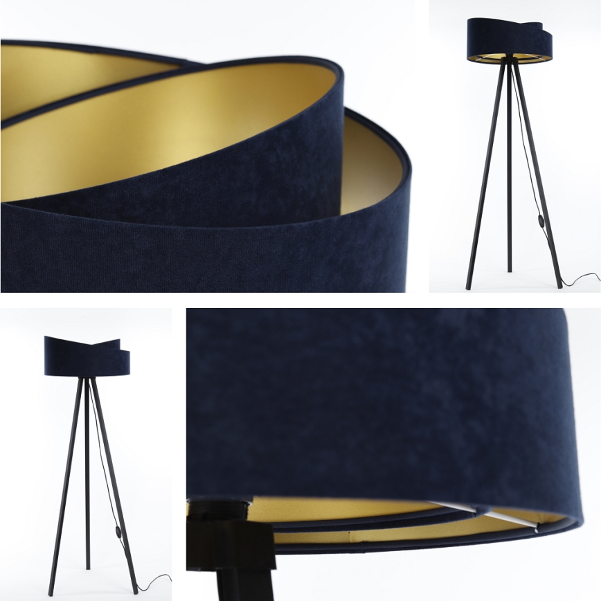 Lampa stojąca GALAXY 1xE27/60W/230V niebieska/wenge