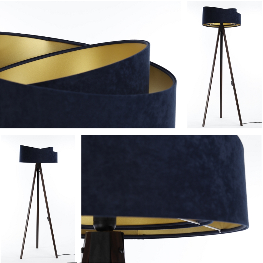 Lampa stojąca GALAXY 1xE27/60W/230V niebieska/wenge