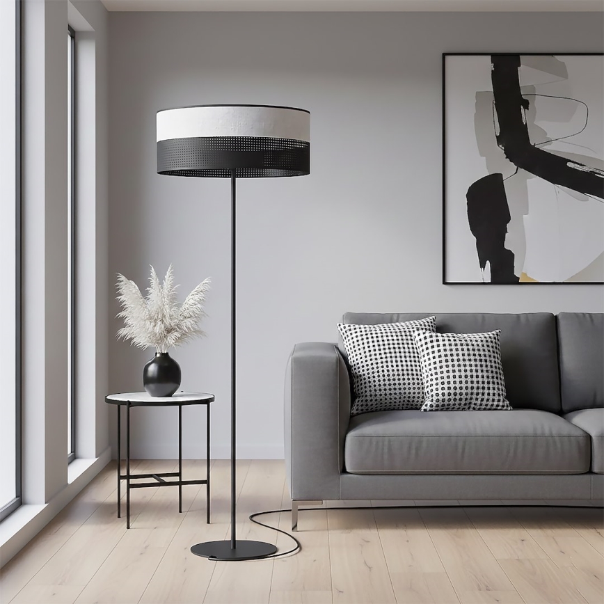 Lampa stojąca KARBON, 1x E27, 15 W, 230 V — czarna/szara