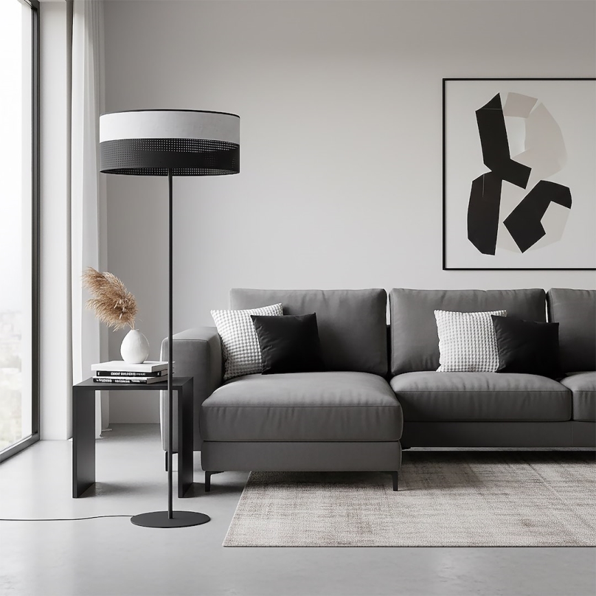 Lampa stojąca KARBON, 1x E27, 15 W, 230 V — czarna/szara