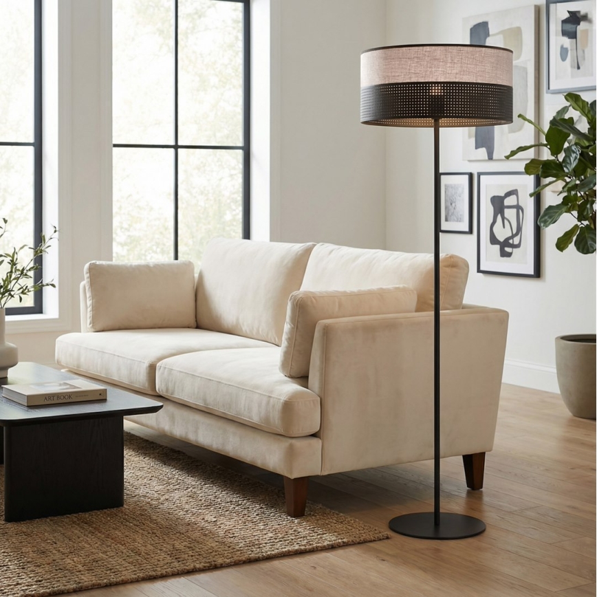 Lampa stojąca KARBON, 1x E27, 15 W, 230 V — czarna/szara