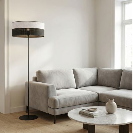 Lampa stojąca KARBON, 1x E27, 15 W, 230 V — czarna/szara