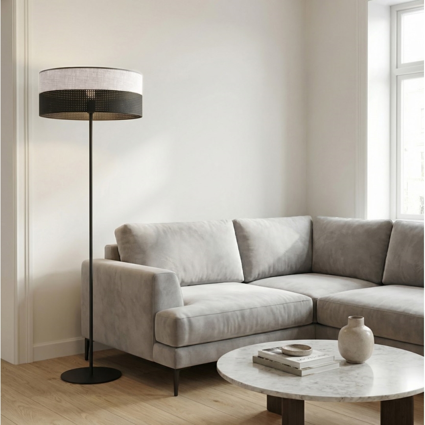 Lampa stojąca KARBON, 1x E27, 15 W, 230 V — czarna/szara