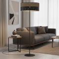 Lampa stojąca KARBON 1xE27/15W/230V czarna/brązowa