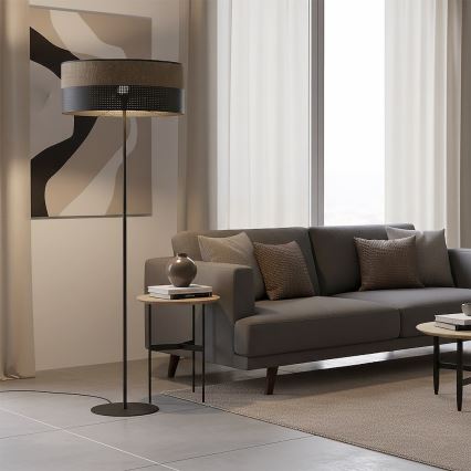 Lampa stojąca KARBON 1xE27/15W/230V czarna/brązowa