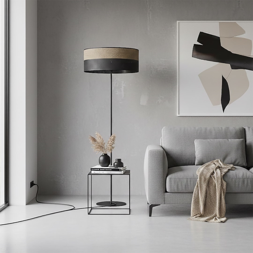 Lampa stojąca KARBON 1xE27/15W/230V czarna/brązowa