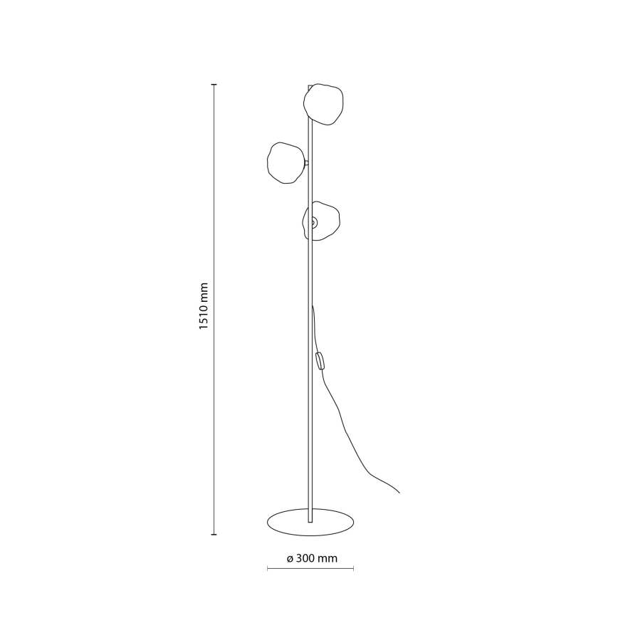 Lampa stojąca LAVA 3xG9/8W/230V brązowa/dymna beżowa