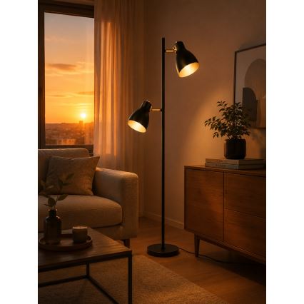 Lampa stojąca LED 1xE27/7W/230V 2700K czarna