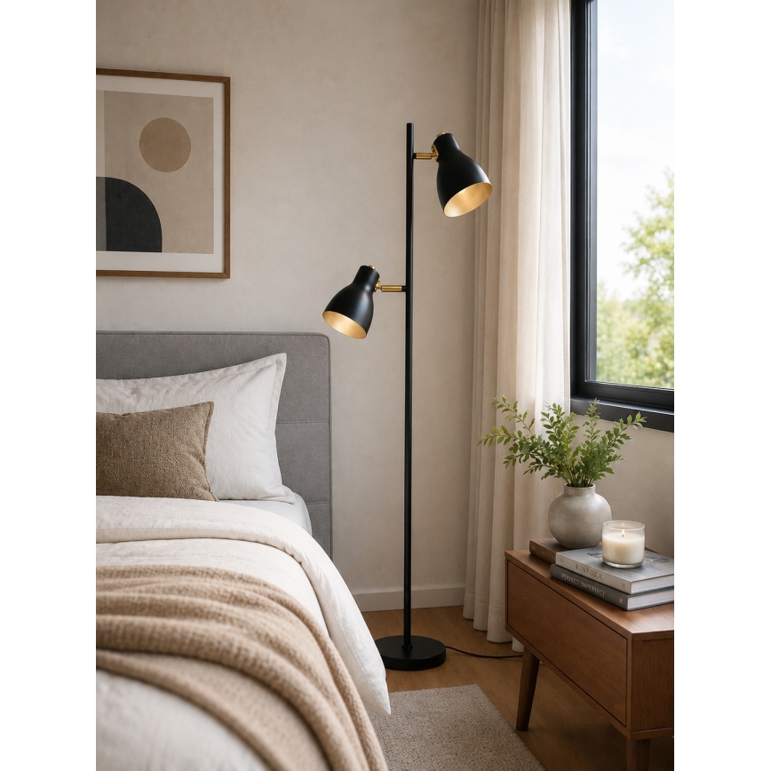 Lampa stojąca LED 1xE27/7W/230V 2700K czarna