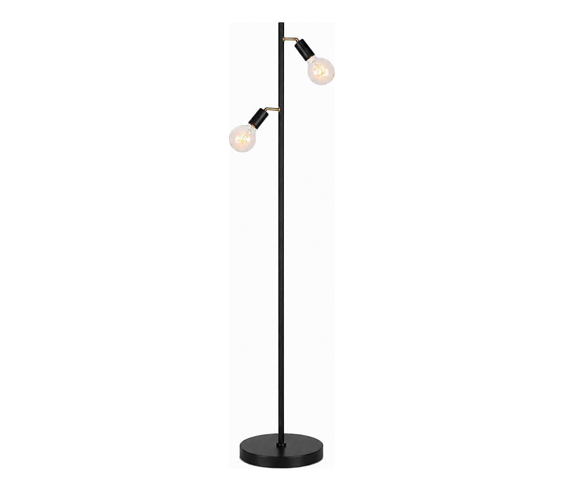 Lampa stojąca LED 2xE27/7W/230V 2000K czarna/złota