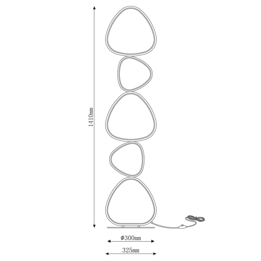 Lampa stojąca LED PETRA LED/48W/230V czarna