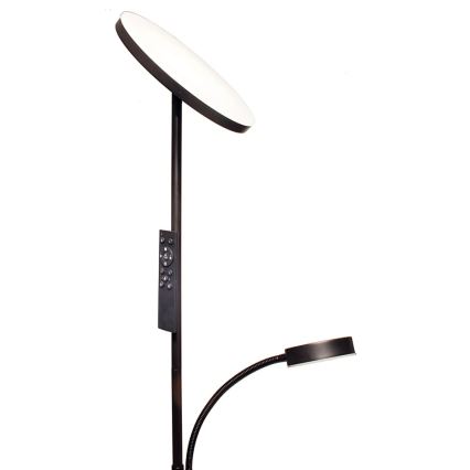 LED ściemnialna lampa stojąca NORA LED/25W/230V 2200/3000/4000K + LED/5W 3000K czarna + zdalne sterowanie