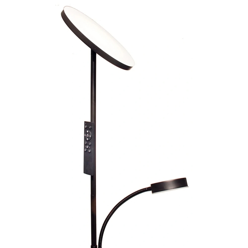 LED ściemnialna lampa stojąca NORA LED/25W/230V 2200/3000/4000K + LED/5W 3000K czarna + zdalne sterowanie