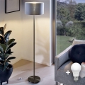 Lampa stojąca LED TUNJA 1xE27/20W/230V śr. 30 cm czarna/szara