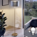 Lampa stojąca LED TUNJA 1xE27/20W/230V śr. 30 cm złota/szara