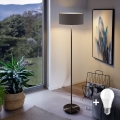 Lampa stojąca LED TUNJA 1xE27/20W/230V śr. 38 cm czarna/brązowa