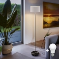 Lampa stojąca LED TUNJA 1xE27/20W/230V, Ø 30 cm, czarna/biała