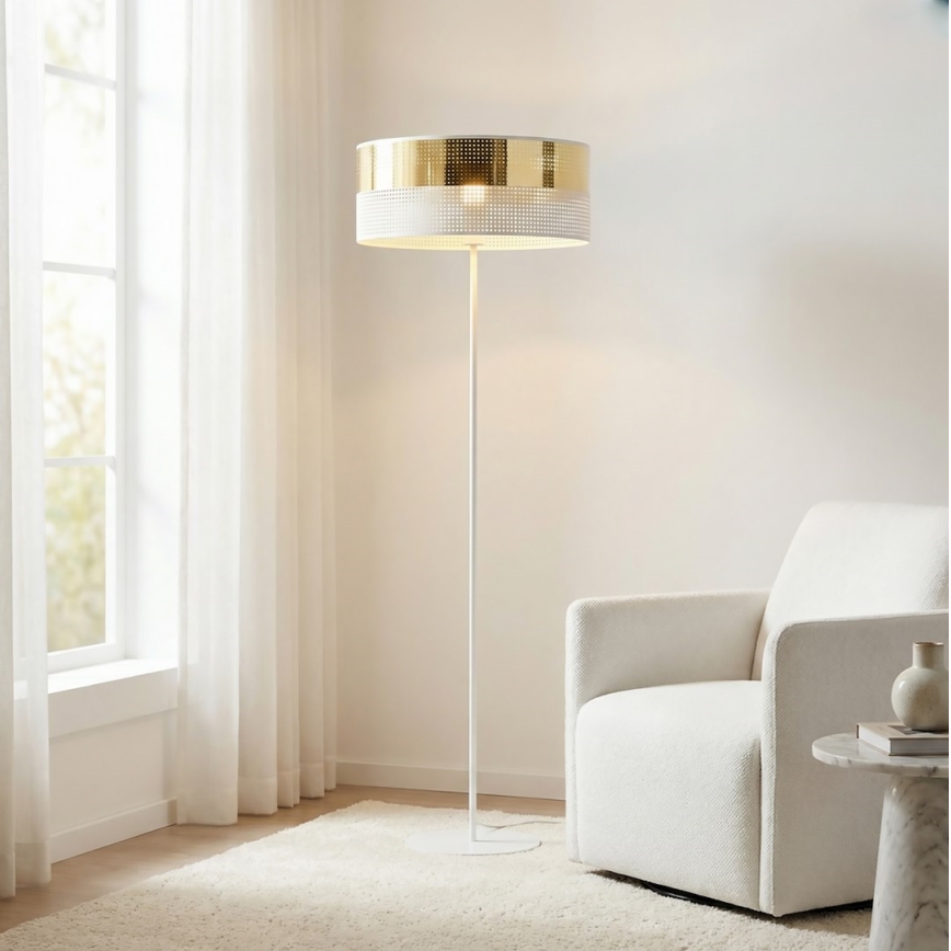 Lampa stojąca LUX 1xE27/15W/230V biała/złota