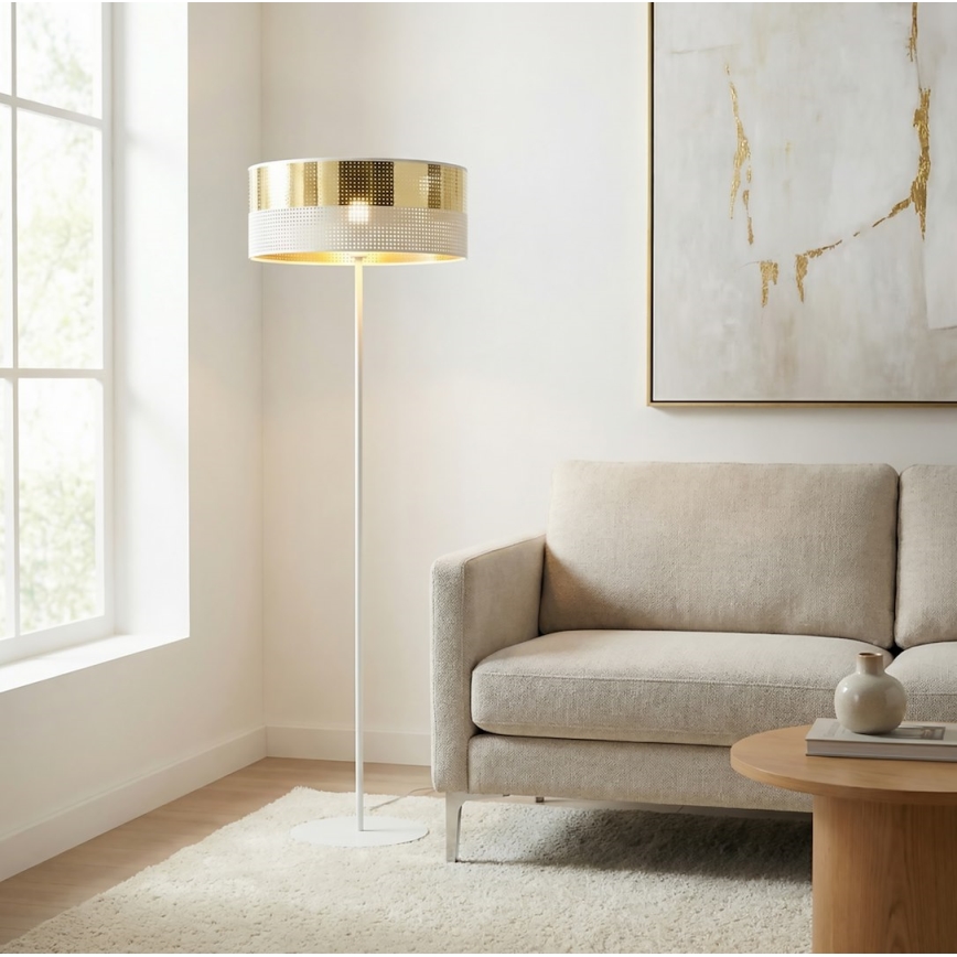 Lampa stojąca LUX 1xE27/15W/230V biała/złota