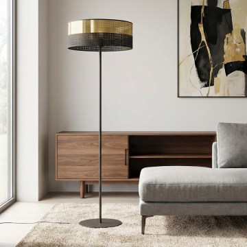 Lampa stojąca LUX 1xE27/15W/230V czarna/złota