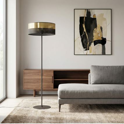 Lampa stojąca LUX 1xE27/15W/230V czarna/złota